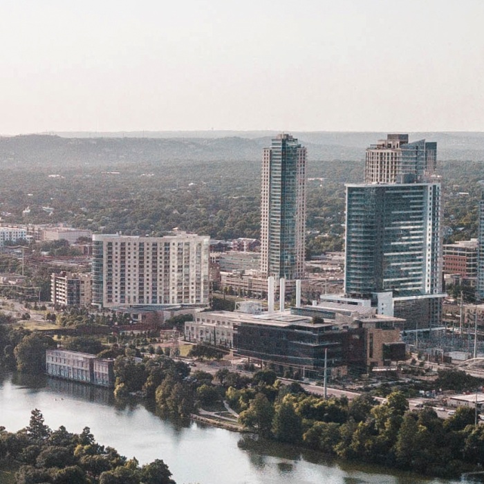 a view of the austin skyline