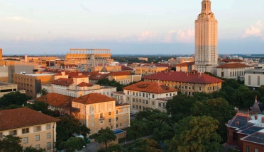 a view of the ut campus with the tower