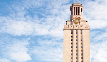 a view of the top of the ut tower