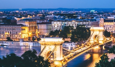 a view of the city and bridge in budapest, hungary  