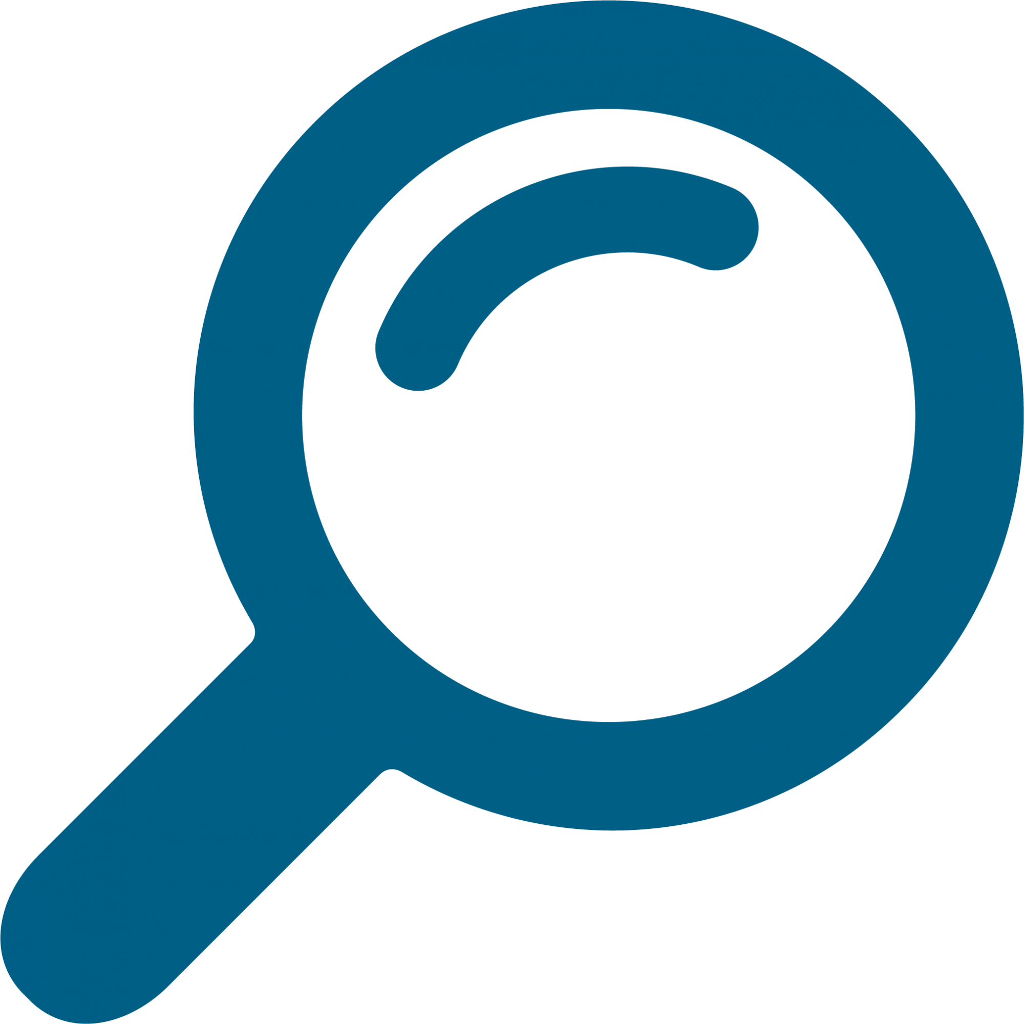 Icon: a blue outline of a magnifying glass.