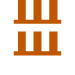 Burnt orange icon of a bookshelf.