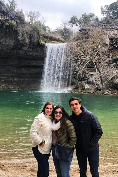Marielisa with her family on Hamilton Pool