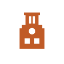 Burnt orange icon of the UT Tower.