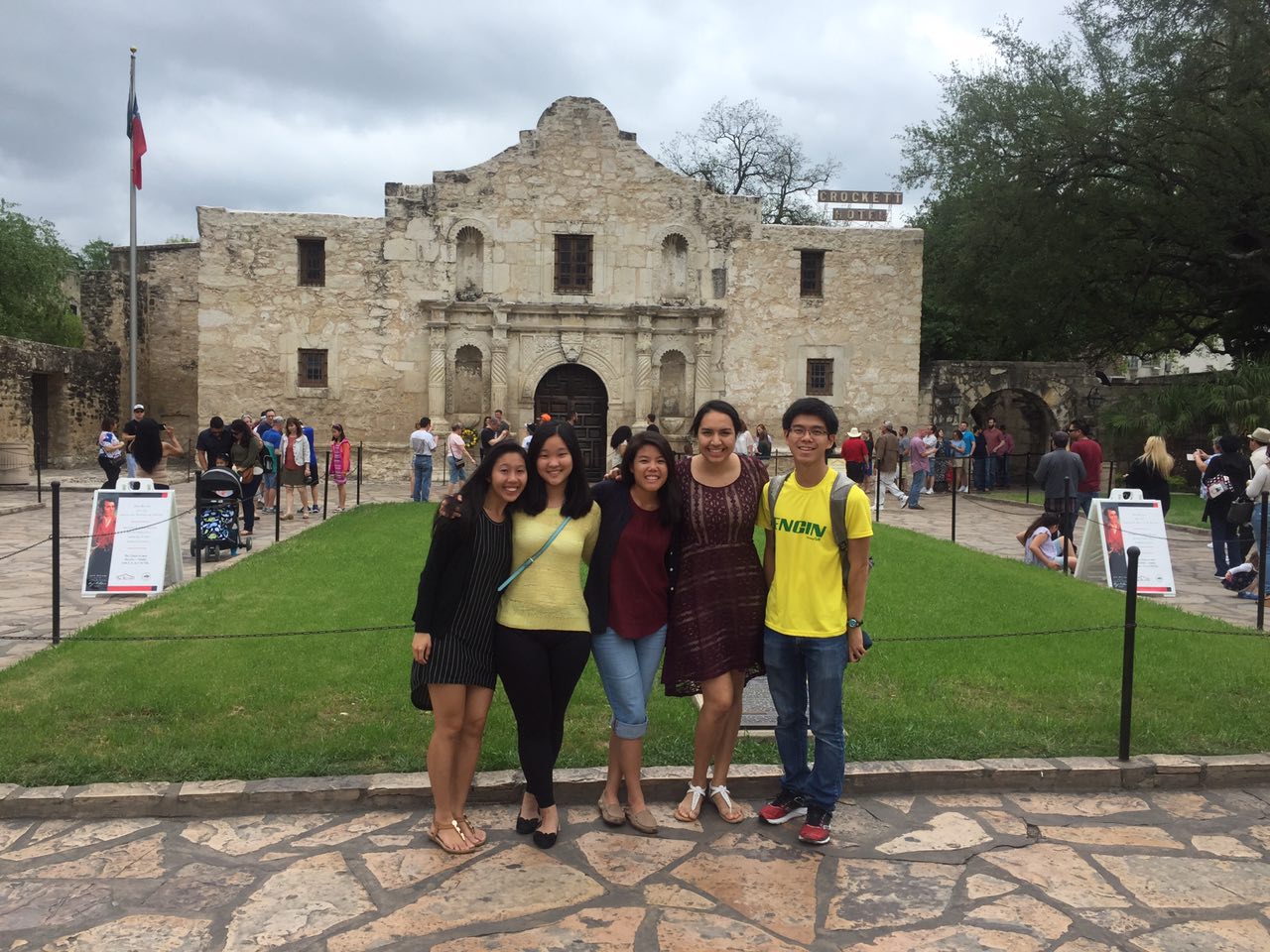 Stephanie with friends at the Alamo