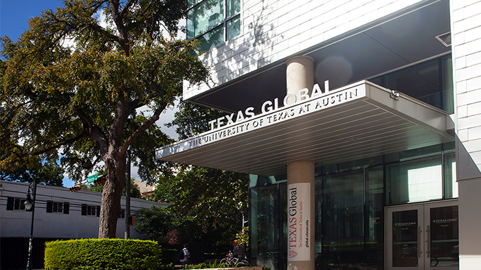 Exterior of the Texas Global building, located at 2400 Nueces Street, Suite B.