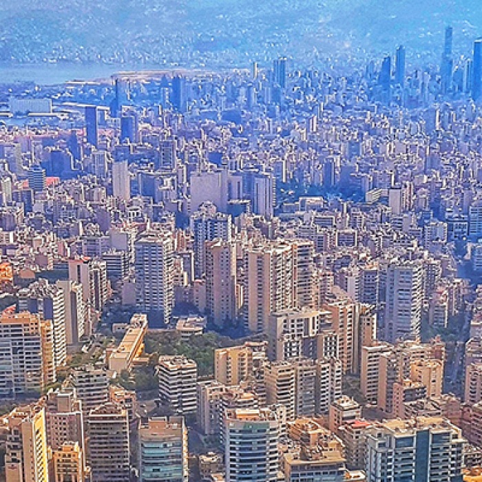 Densely populated Lebanese city with many buildings