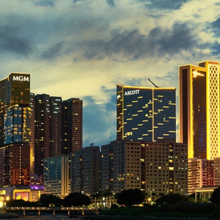Macau city buildings in the evening