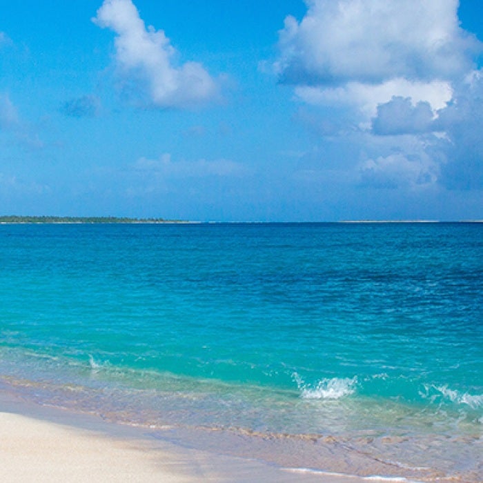 Peaceful beach with white sand and clear water Marshall Island