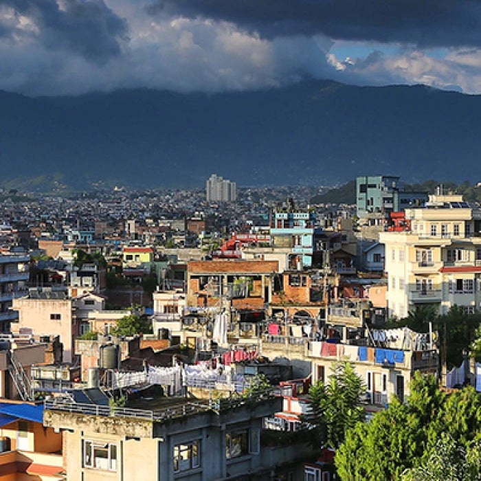 Nepal city with dark sky