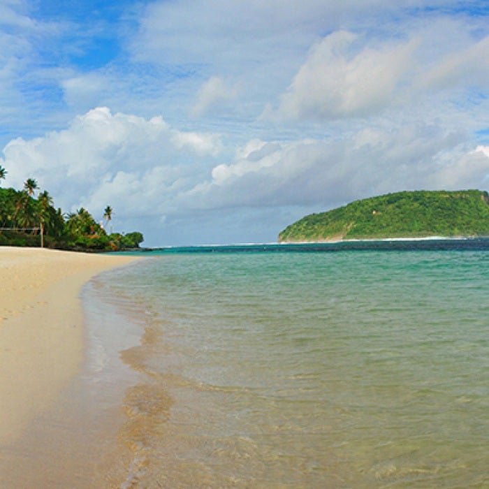 Samoa sand beach and sea
