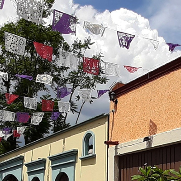 Flags in Oaxaca, Mexico.