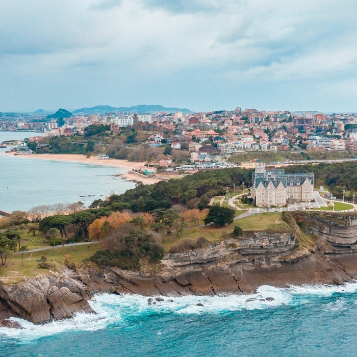 aerial shot of island with castle during daytime
