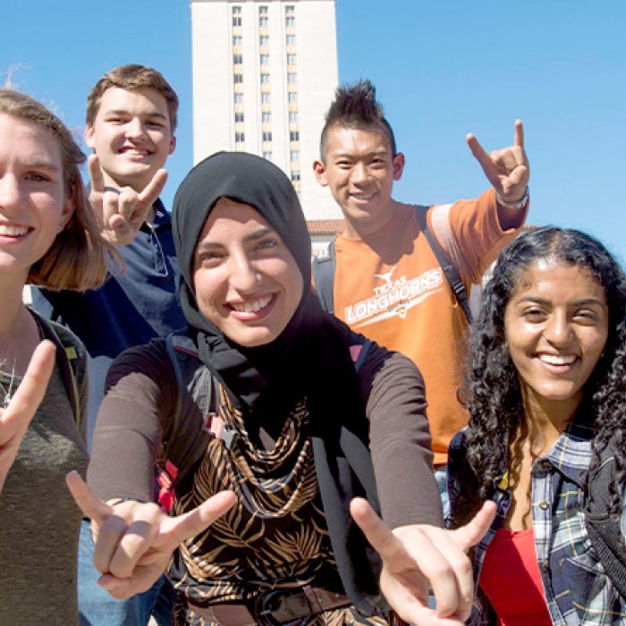 International students on the main mall