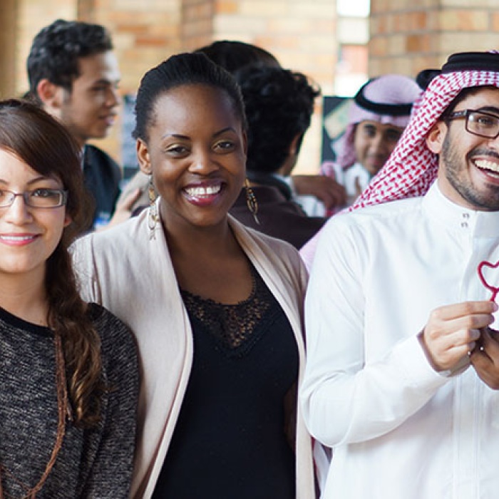 English Language Center students gather at the end of the semester