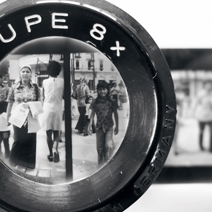 Images inside a lens, from the exhibition Oscar Muñoz: Invisibilia