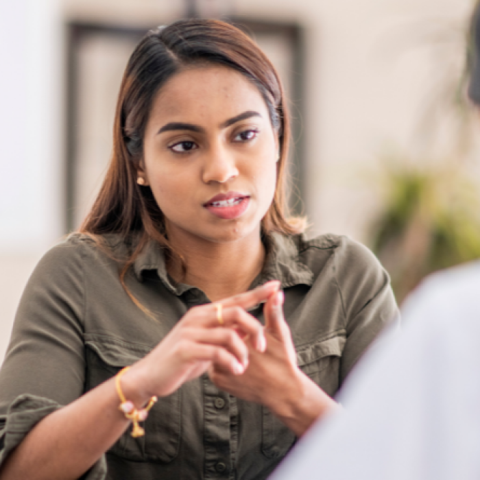 Student meeting with advisor