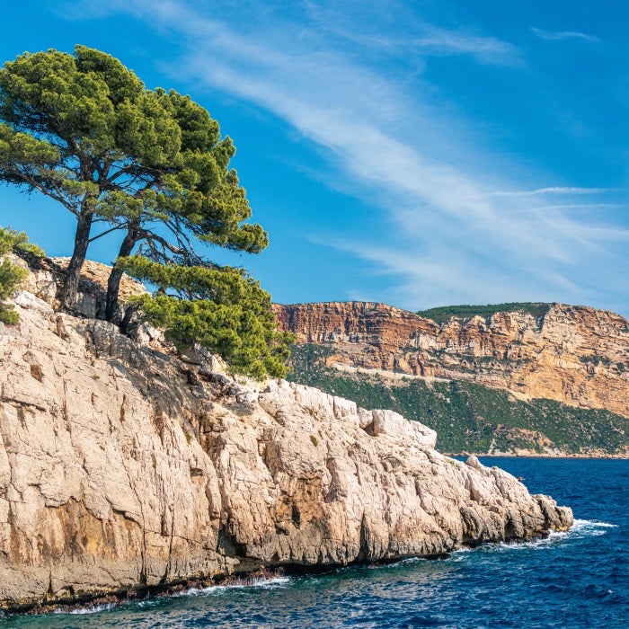 Mediterranean coastline along the Cote d'Azur
