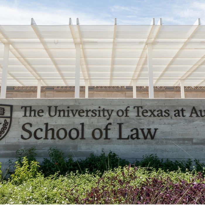 The Marquee outside The University of Texas Law School
