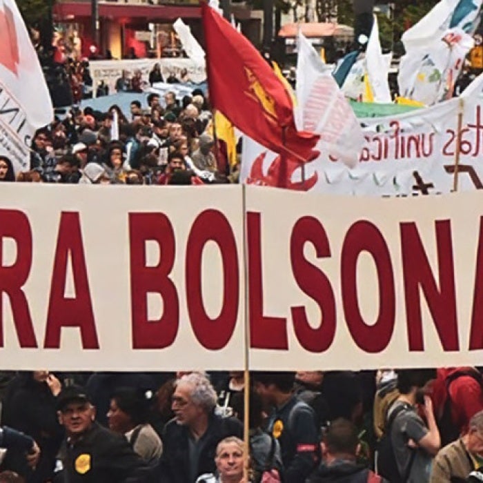 Supporters for Jair Bolsonaro line the streets of Brazil with signs