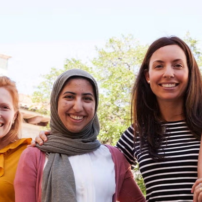 smiling group of international students