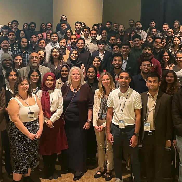 Fullbright Pakistan group gathers for a group photo at a seminar