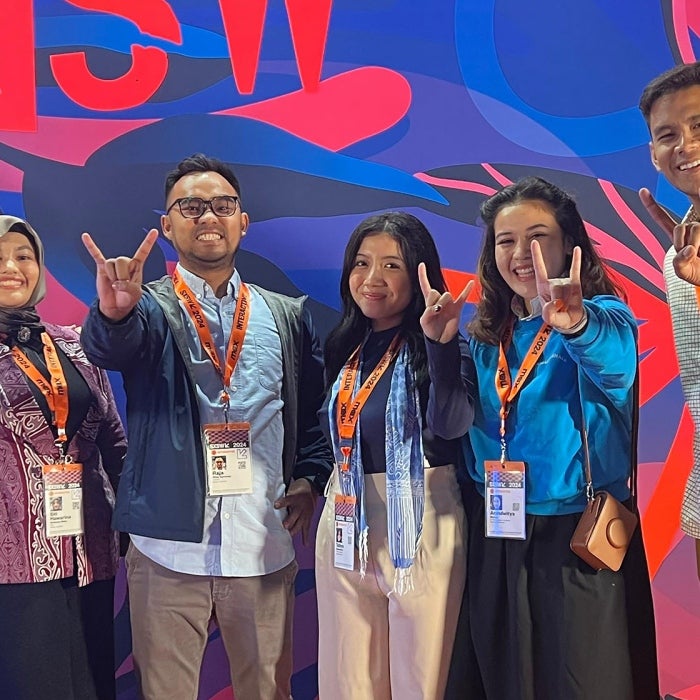 GIL program ATX+Entrepreneurship members show their longhorn pride at SXSW in Austin, TX