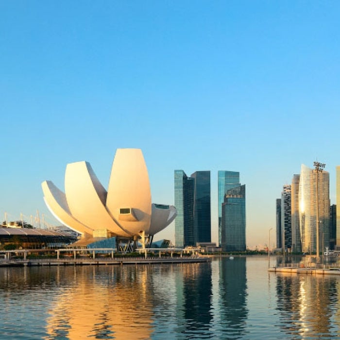The Singapore skyline from Marina bay