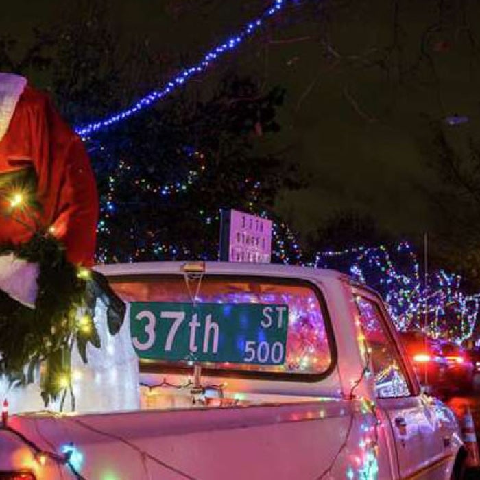 Christmas displays illuminate 37th street in Austin, TX