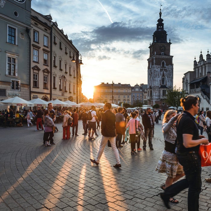 People on the Warsaw Town Square
