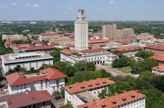 an aerial view of the university of texas campus 