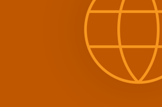 a graphic of a burnt orange globe
