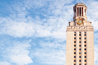 a view of the top of the ut tower