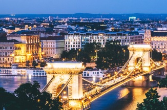a view of the city and bridge in budapest, hungary  