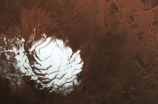 What appeared to be liquid water under Mars’ frozen south pole is likely just volcanic rock buried beneath ice, the study found. 