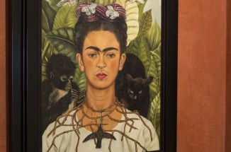 Frida Kahlo self-portrait hangs in the Harry Ransom Center