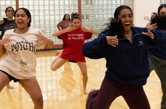 Dancers from Texas Mohini Bollywood dance team practice at UT Austin