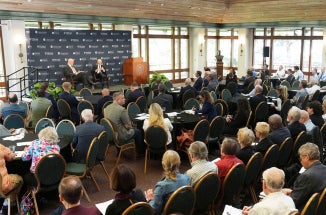 A crowd at the 2026 Texas National Security Forum at UT's Clements Center for National Security