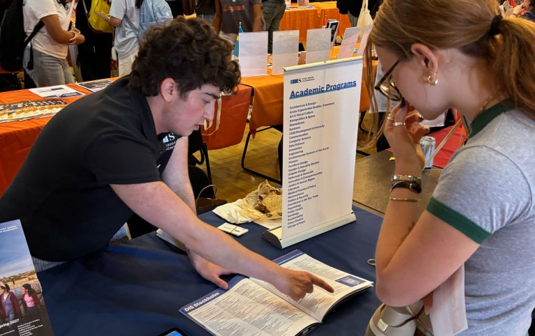 Affiliate program coordinator for DIS Abroad engaging with student