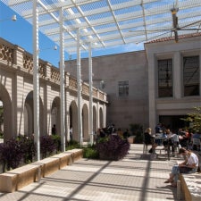 image of the iconic UT Austin School of Law courtyard during the day
