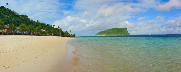 Samoa sand beach and sea