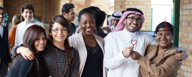 English Language Center students gather at the end of the semester