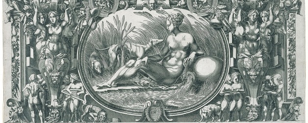  "The Nymph of Fontainebleau" print on view at the Blanton Museum of Art