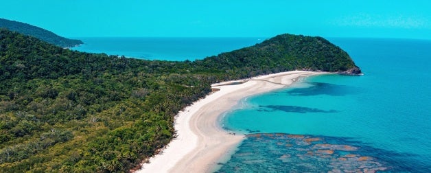 A view of the great barrier reef from above