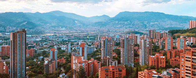 A landscape view of a city in Colombia
