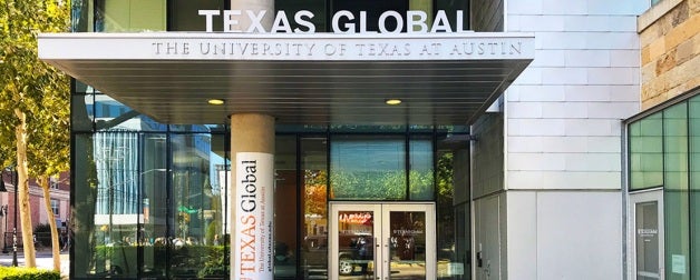 The Texas Global building entrance at 2400 Nueces