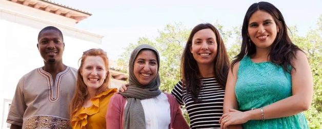smiling group of international students