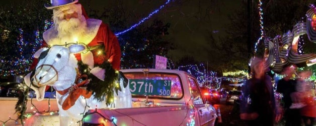 Christmas displays illuminate 37th street in Austin, TX