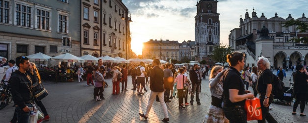 People on the Warsaw Town Square