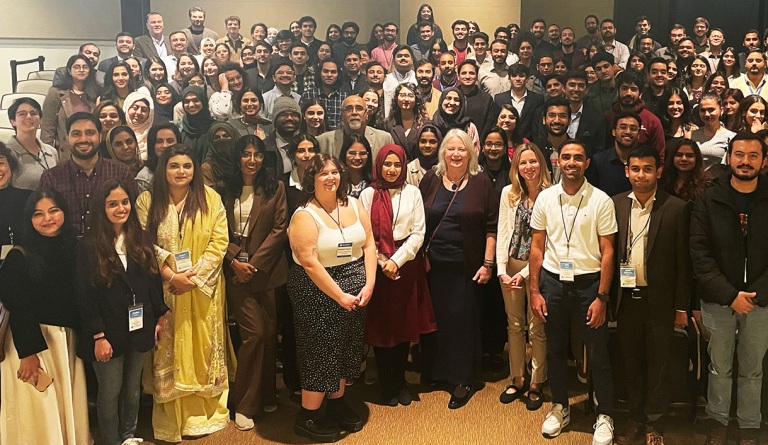 Group shot of 117 participants in UT's Fulbright Pakistan 2024 program